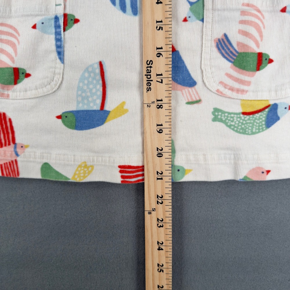 Mini Boden Girls Bird Print Corduroy Pinafore Dress White Multi Color 6-7Y - Picture 10 of 10